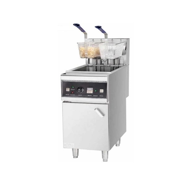 Standing-Electric-Deep-Fryer-27-Liter-2-Basket