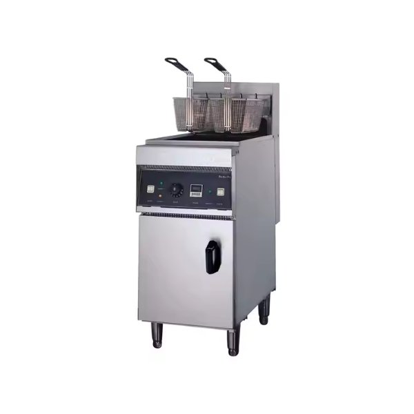 Standing-GAS-Deep-Fryer-27-Liter-2-Basket